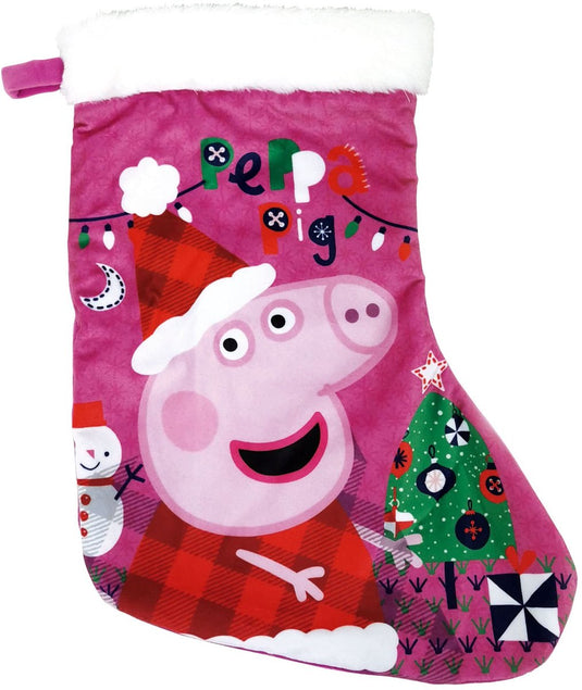 Peppa pig kerstsok cosy corner 42 cm polyester