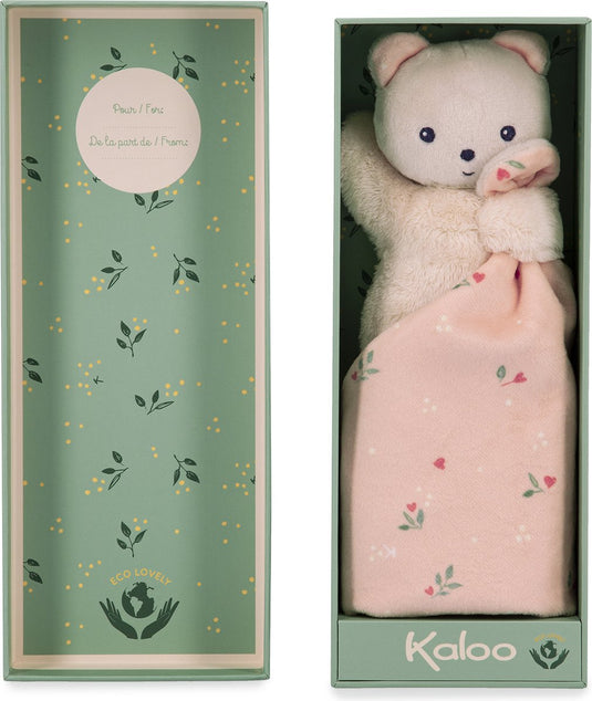 Kaloo - carre douceur - knuffeldoekje - beer - roze
