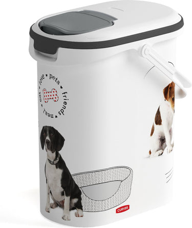 Curver voedselcontainer hond - 10l - 4kg - 30x19x35cm - wit grijs