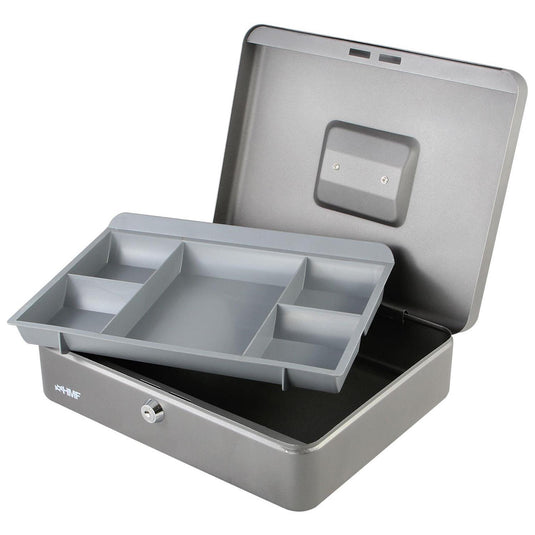 Geldkist cassette zilver 30x24x9cm