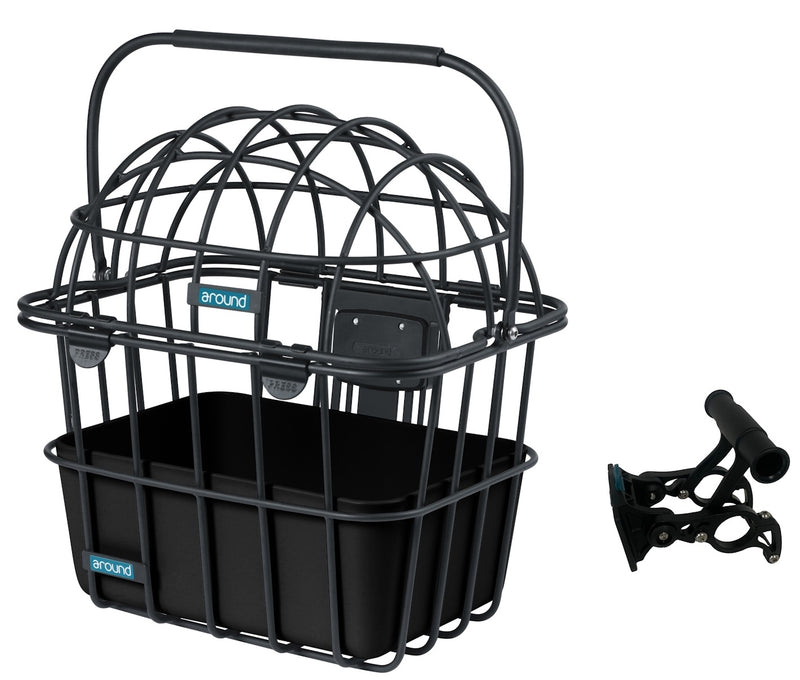 Load image into Gallery viewer, Around dieren mand luna voorop alu mat zwart afneembaar
