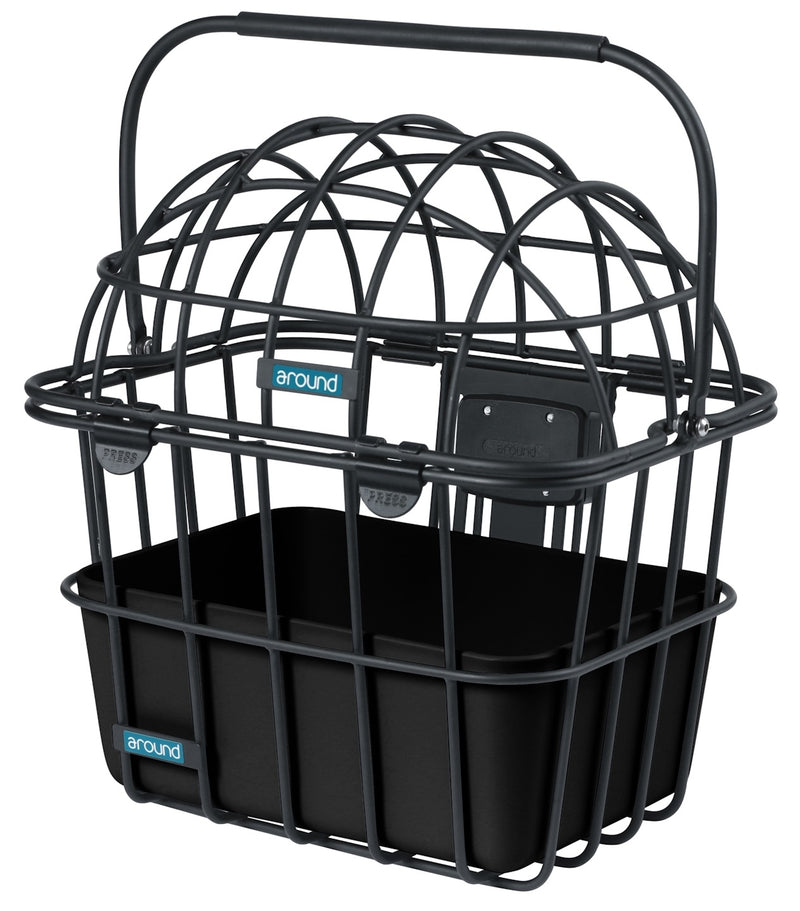 Load image into Gallery viewer, Around dieren mand luna voorop alu mat zwart afneembaar
