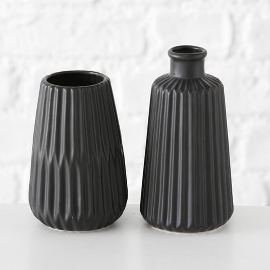 Boltze home vaas esko h17cm zwart