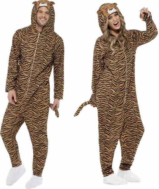 Smiffys dierenpak - tijger onesie - verkleedkleding - maat m