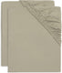 Jollein - hoeslaken jersey 60x120cm - wieg, ledikant, babybed - olive green - 2 stuks