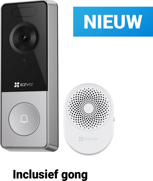 Ezviz hp8 3k slimme videodeurbel met chime – draadloze deurbel met camera –nachtzicht persoonsdetectie - eenvoudige installeren - wifi 6-geen maandkosten