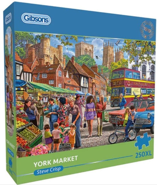 Gibsons puzzel york market - extra grote stukjes - kleurrijk karton.