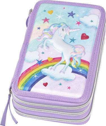 Faber-castell etui - unicorn - gevuld 3-laags - 44-delig - fc-573040