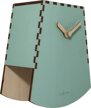 Nextime rocky – tafelklok – 20 cm – hout – turquoise