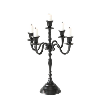 Boltze home kandelaar victoria ã˜30xh40cm zwart aluminium ( exclusief kaarsen )