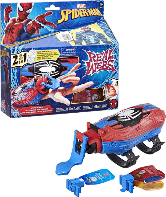 Spider-man marvel real webs ultimate web-blaster - 2-in-1 blaster - rollenspel - kostuum - speelgoed