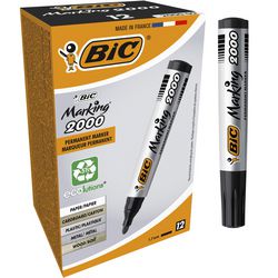 Permanent marker bic ecolutions 2000 breed 1,7mm zwart rond sneldrogend