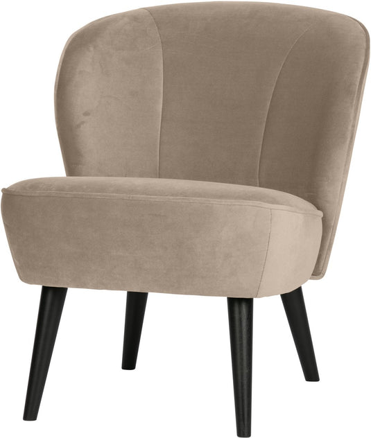 Woood sara fauteuil - velvet - khaki - 59x71x70