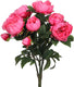 Mica decorations kunstbloemen boeket pioenfuchsian - fuchsia - 55 cm - decoratie bloemen - nepbloemen