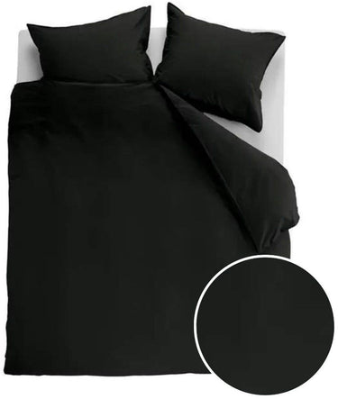 Ambiante cotton uni dekbedovertrek - effen - tweepersoons - 200x200 220 cm - zwart