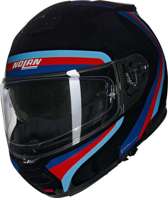 Nolan n100-6 assoluto 348 zwart blauw rood hemelsblauw glossy systeemhelm - maat l - helm