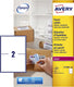 Verzendetiket avery block-out - 199 - 6x143 - 5mm wit doos 100 vel - 2 etiketten per vel