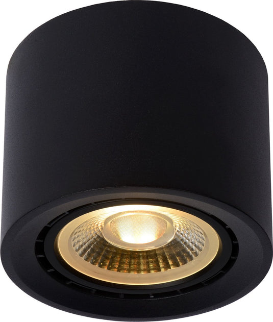 Lucide fedler - plafondspot (plafondlamp) - ø 12 cm - led dim to warm - gu10 (es111) - 1x12w 2200k 3000k - zwart