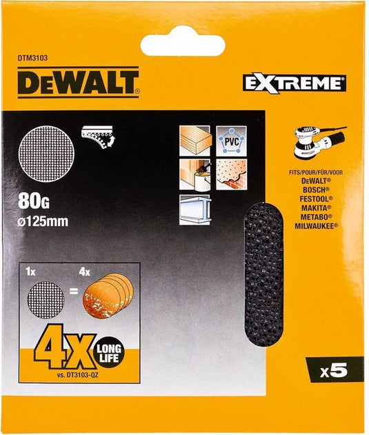 Dewalt dtm3103 mesh schuurgaas ø 125mm k80 ve=5