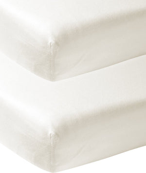 Meyco baby uni hoeslaken co-sleeper - 2-pack - offwhite - 50x90cm