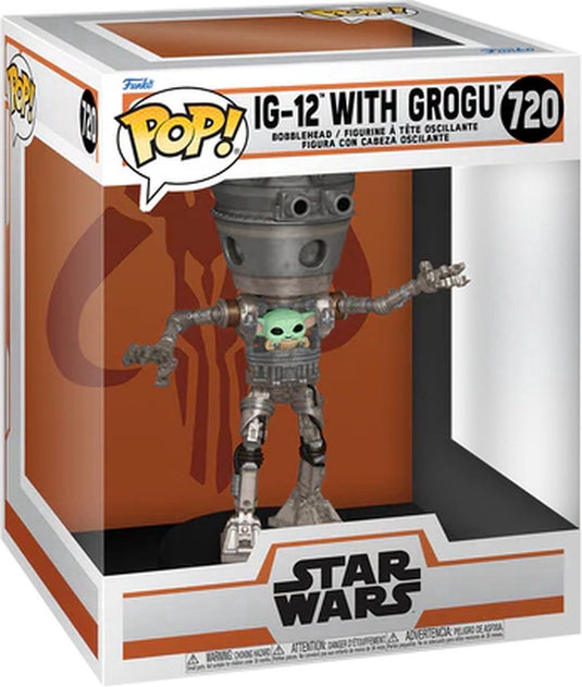 Funko pop deluxe: star wars: the mandalorian - ig-12 with grogu pop