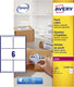 Verzendetiket avery block-out - 99 - 1 x 93 - 1mm wit doos 100 vel - 6 etiketten per vel
