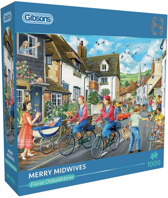 Gibsons - merry midwives (door fiona osbaldstone) - 1000 stukjes 68×49cm (b×h) - legpuzzel voor volwassenen