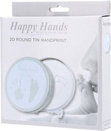 Happy hands 2d round shape tin