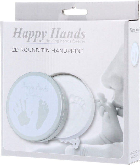 Happy hands 2d round shape tin