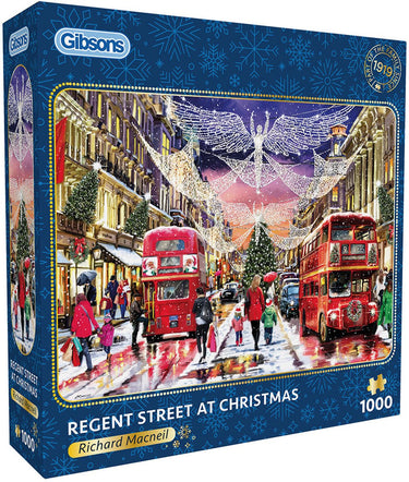 Gibsons - regent street at christmas (door richard macneil) - 1000 stukjes 49×68cm (b×h) - legpuzzel voor volwassenen