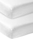 Meyco baby uni hoeslaken juniorbed - 2-pack - white - 70x140 150cm
