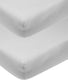 Meyco baby uni hoeslaken ledikant - 2-pack - light grey - 60x120cm