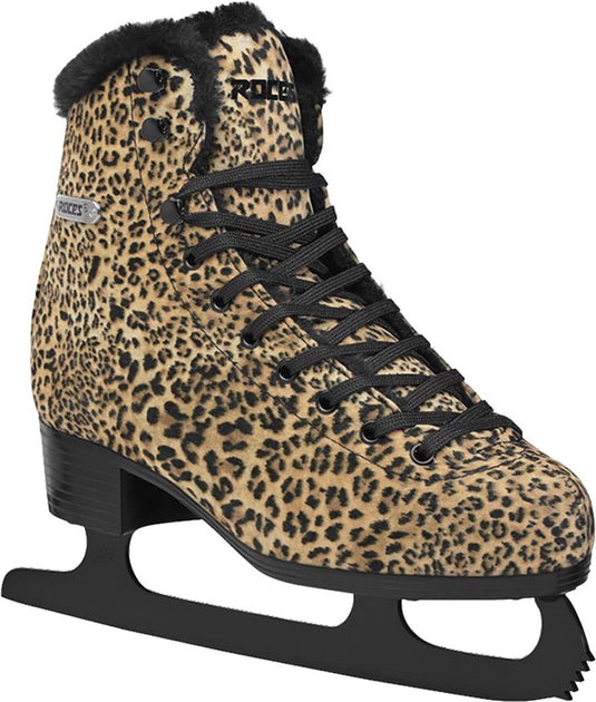 Roces – leopard – kunstschaatsen – schaatsen dames – bruin – warme fleece voering klassieke stabiliteit – maat eu 42