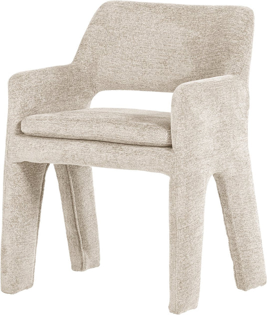 Vtwonen bigfoot eetkamerstoel - chenille - zand beige - 78x57x56 cm
