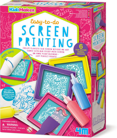 4m knutselen - zeefdruk voor kinderen - creatief speelgoed - hobbypakket - kidzmaker art kit - 5 jaar