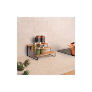 Load image into Gallery viewer, Metaltex - york lava - kruidenrek - 3 etages - 23 x 27 x 13 cm - hout en metaal
