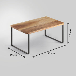 Metaltex - york lava - kruidenrek - 1 etage - 19 x 32 x 16 cm - hout en metaal
