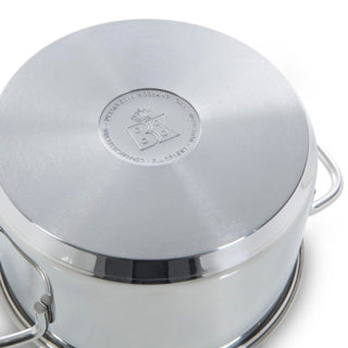 Bk profiline pannenset 4-delig - 16 18 20cm - zonder pfas-vrije antikleeflaag - pannenset inductie - rvs kookpan - ovenbestendig tot 160°c - met deksel - zilver