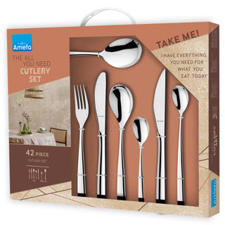 Load image into Gallery viewer, Amefa gaia all you need - 42-delige bestekset - voor 6 personen - zilverkleurig - rvs
