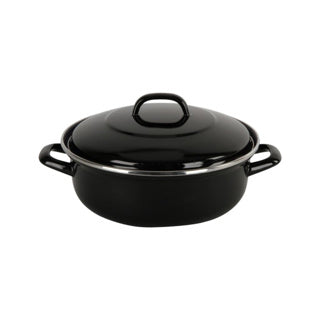 Bk fortalit emaille braadpan 20cm 1.4l – inductie braadpan – geëmailleerd staal – ovenbestendig tot 230 graden – geen antiaanbaklaag – met deksel – zwart blauw