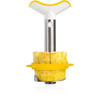 Load image into Gallery viewer, Vacuvin vacu vin ananassnijder deluxe – ananas schiller, ontkerner en snijder – rvs – inclusief partjessnijder
