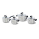 Bk conical cool glas pannenset - 4 delig + deksels - rvs