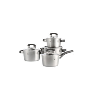 Bk conical cool glas pannenset - 4 delig + deksels - rvs