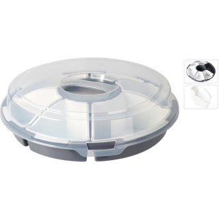 Excellent houseware serveerschaal met vakverdeling 33x9 cm grijs wit