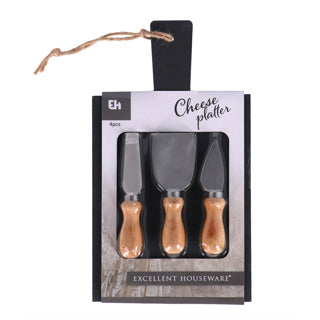 Kaasplank leisteen met 3 kaasmesjes | 2 stuks