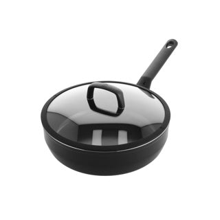 Bk easy induction hapjespan 24cm - 3.4l - pfas-vrije antikleeflaag - hapjespan inductie - keramische hapjespan - ovenbestendig tot 160°c - koudgrepen - met glazen deksel - zwart
