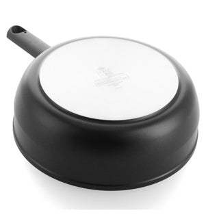 Bk easy induction hapjespan 24cm - 3.4l - pfas-vrije antikleeflaag - hapjespan inductie - keramische hapjespan - ovenbestendig tot 160°c - koudgrepen - met glazen deksel - zwart