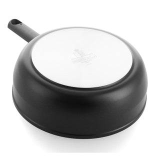 Bk easy induction hapjespan 28cm met deksel - 4.6l - pfas-vrije antikleeflaag - hapjespan inductie - keramische hapjespan - ovenbestendig tot 160°c - koudgrepen - met glazen deksel - zwart