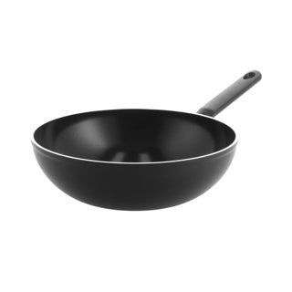 Bk easy induction wokpan 36cm - 7.5l - pfas-vrije antikleeflaag - wokpan inductie - keramische wokpan - ovenbestendig tot 160°c - koudgrepen - zonder deksel - zwart