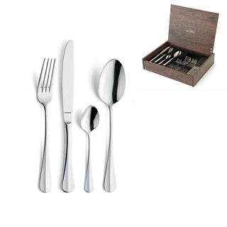 Amefa - baguette 24-delige bestekset in luxe houten kist - zilver
